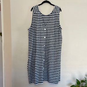 Caslon navy and white strip sleeveless dress